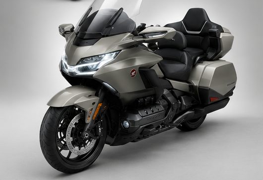 Honda Goldwing grise d'Easy One Two Wheels : Trois-quarts avant